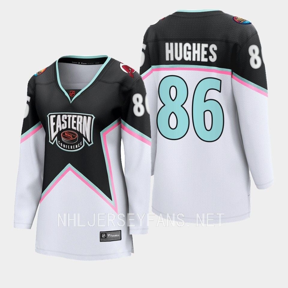 Jack Hughes 86 New Jersey Devils Black 2023 All-Star Eastern Conference Jersey Women - JS612 