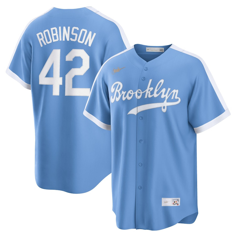 Jackie Robinson 42 Brooklyn Dodgers Cooperstown Collection Alternate Men Jersey - Light Blue 