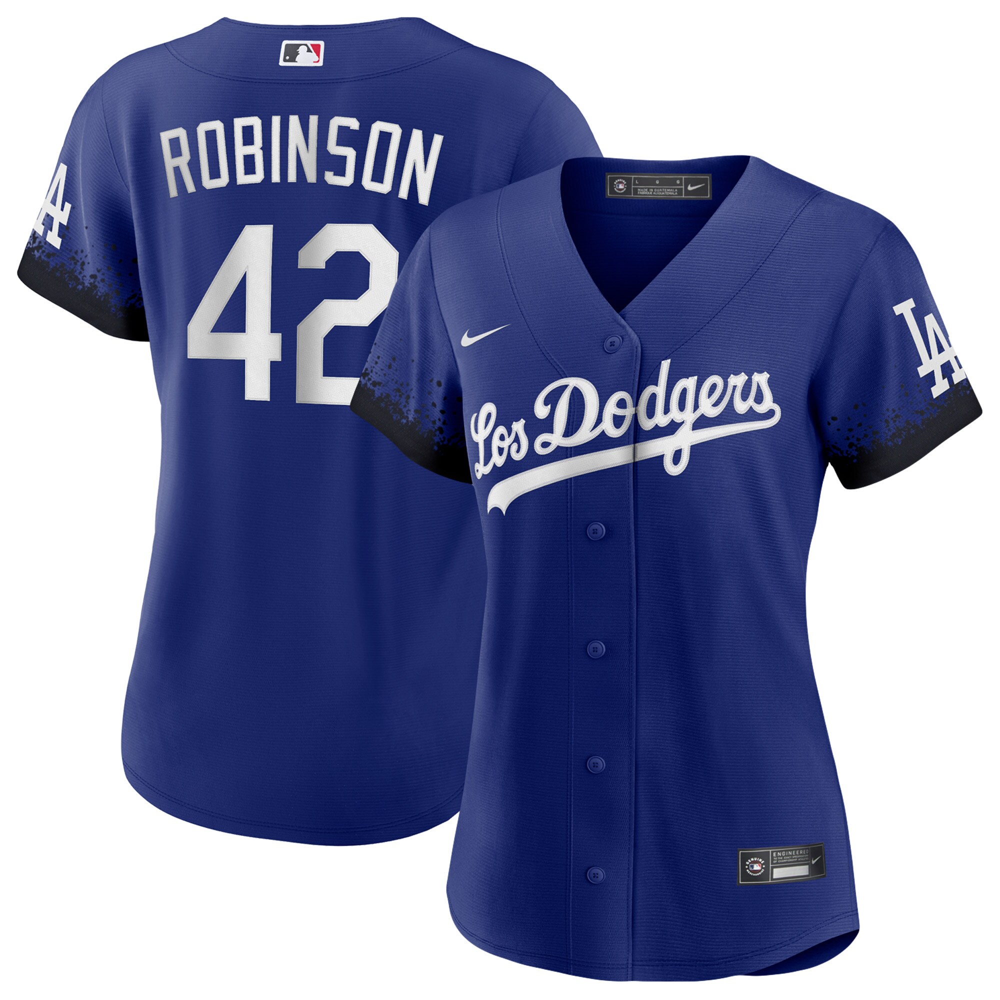 Alternative view of Jackie Robinson Los Angeles Dodgers Women's City Connect Replica Player Jersey - Royal