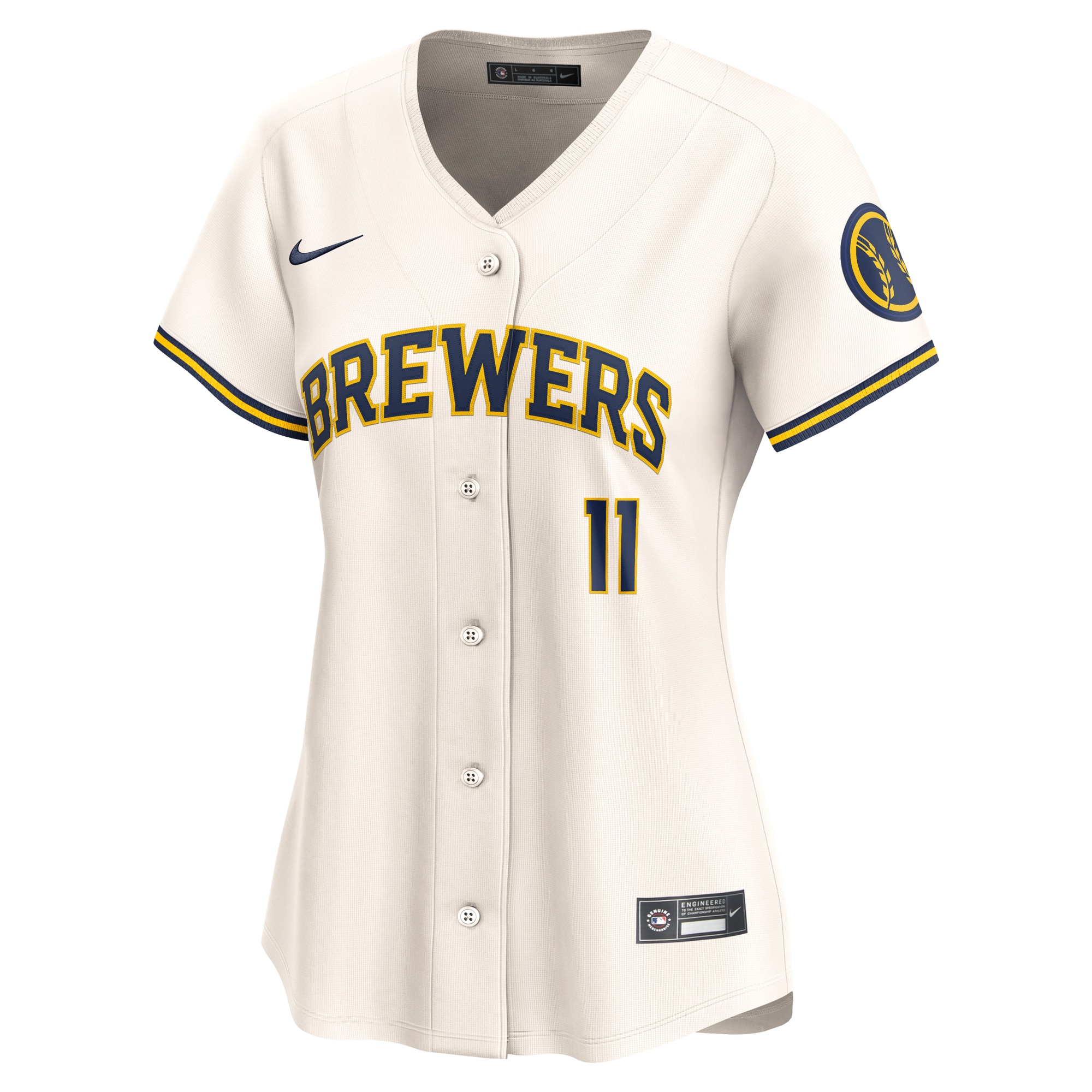 Alternative view of Jackson Chourio Milwaukee Brewers Women's Home Limited Player Jersey - Cream