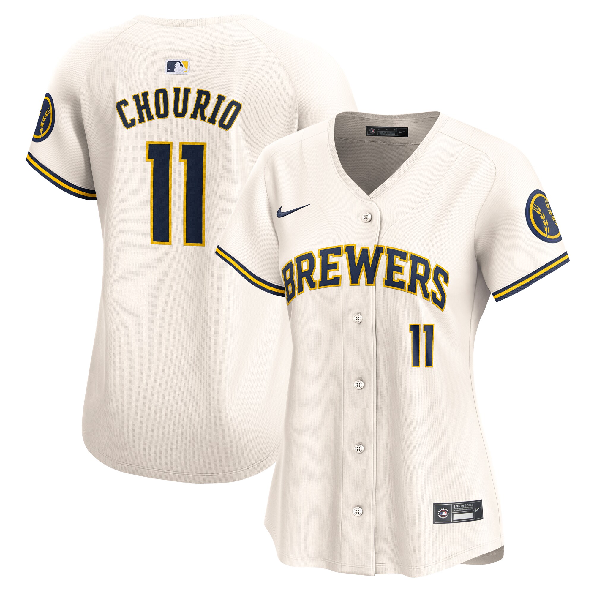 Jackson Chourio Milwaukee Brewers Women's Home Limited Player Jersey - Cream
