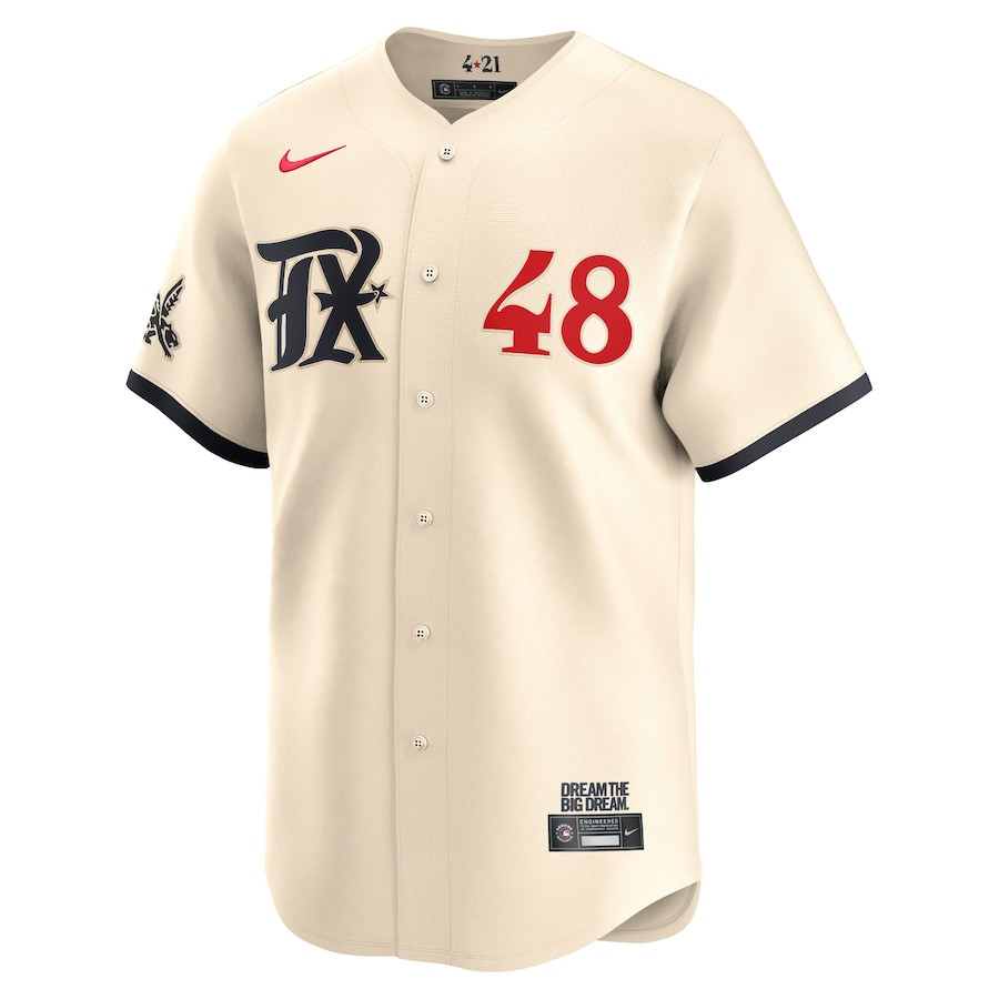 Alternative view of Jacob deGrom 48 Texas Rangers City Connect Limited Men Jersey - Natural - JS844 