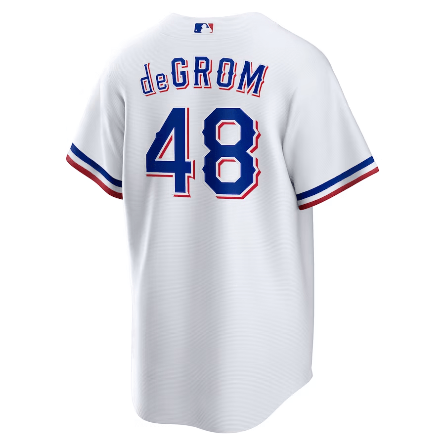 Alternative view of Jacob deGrom 48 Texas Rangers Home Men Jersey - White - JS634 