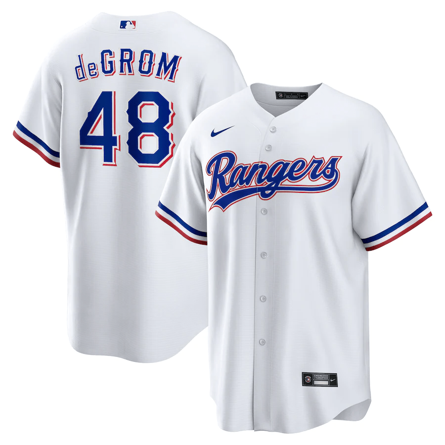 Jacob deGrom 48 Texas Rangers Home Men Jersey - White - JS634 