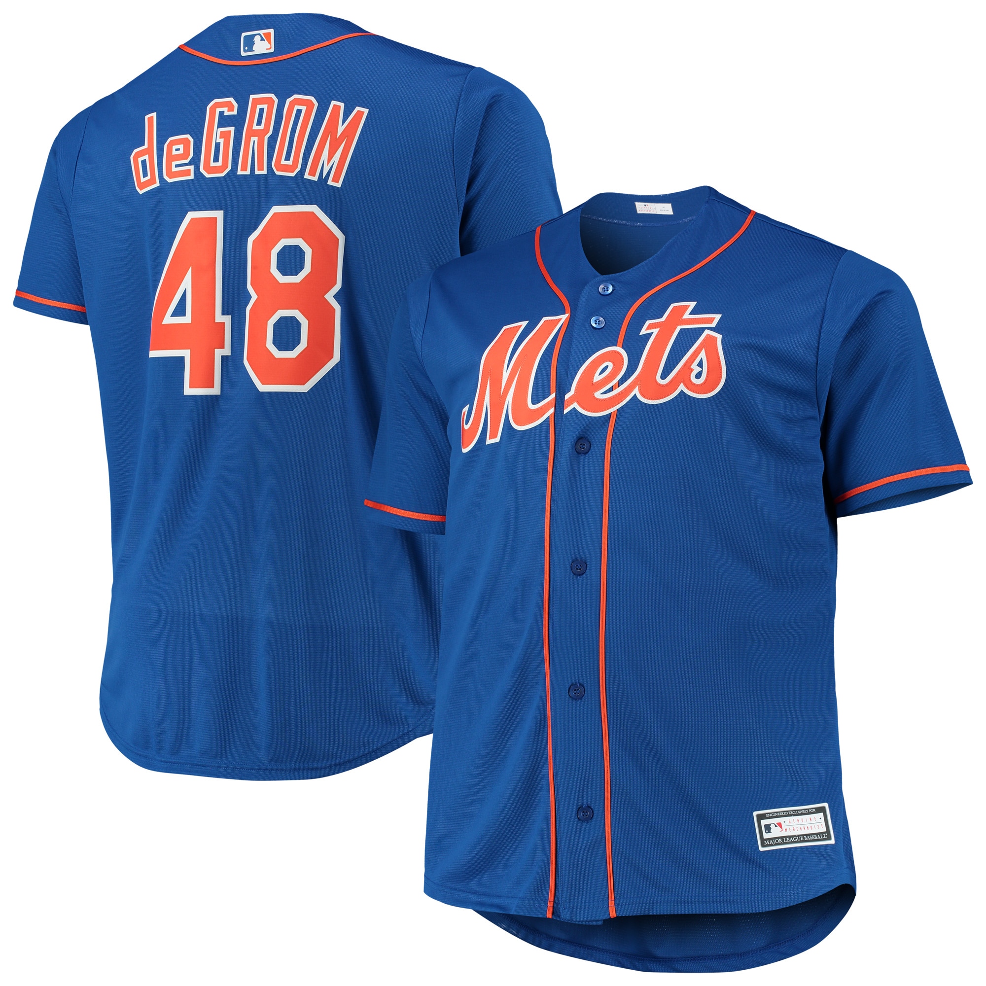 Jacob Degrom New York Mets Big & Tall Replica Player Jersey - Royal