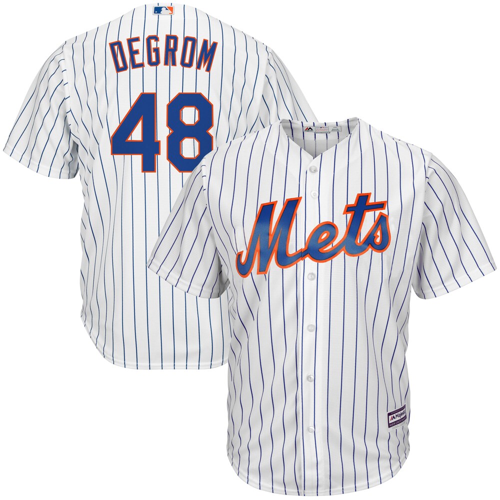 Jacob Degrom New York Mets Majestic Big & Tall Official Cool Base Player Jersey - White/royal