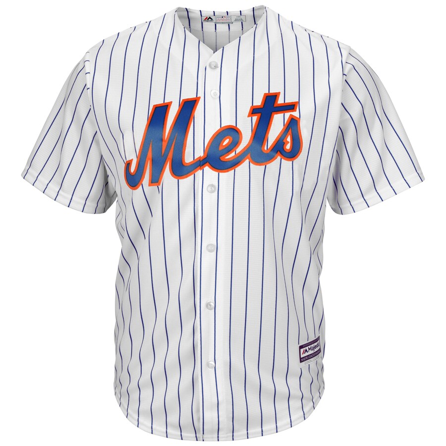 Alternative view of Jacob Degrom New York Mets Majestic Big And Tall Official Cool Base Player Jersey - White Royal