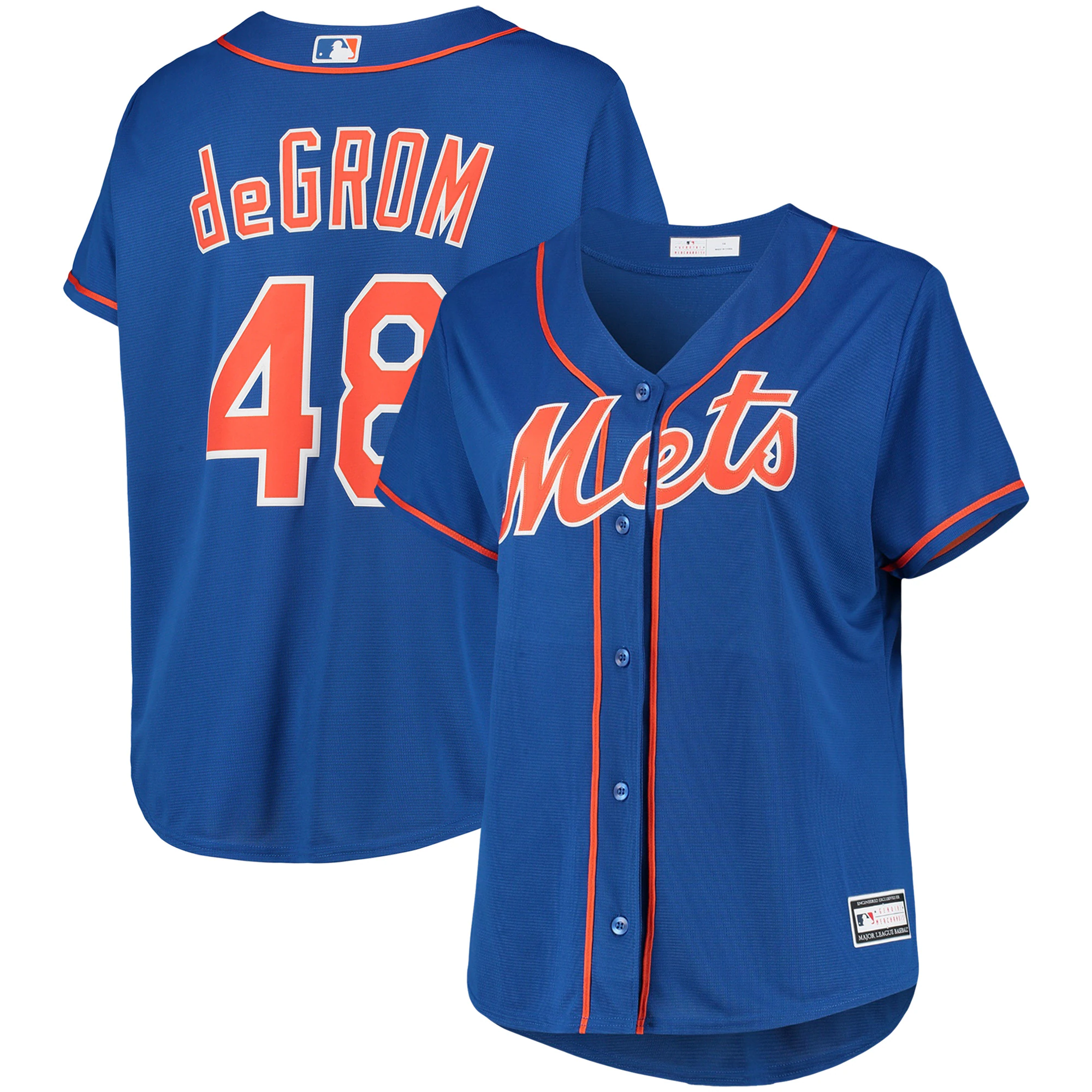 Jacob Degrom New York Mets Women's Plus Size Replica Player Jersey - Royal