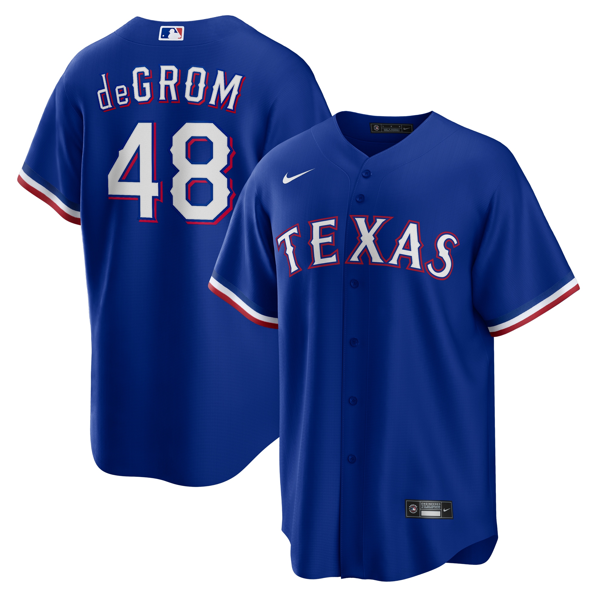 Jacob Degrom Texas Rangers Away Replica Player Jersey – Royal