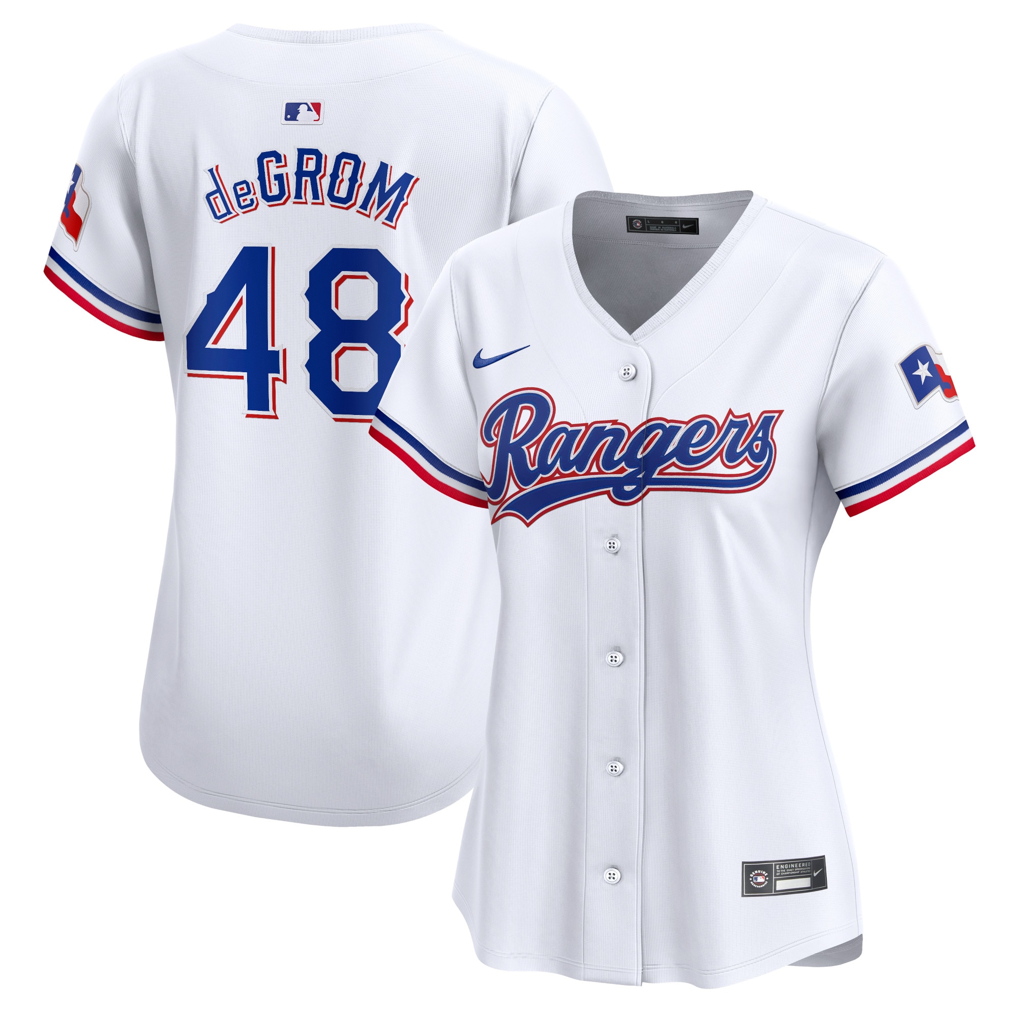 Jacob Degrom Texas Rangers Women's Home Limited Player Jersey - White