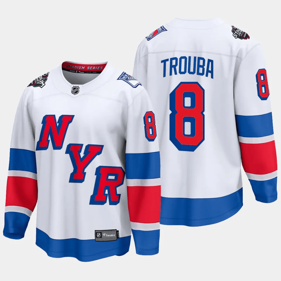 Jacob Trouba 8 New York Rangers 2024 Stadium Series Patch Breakaway Jersey - Men, White - JS553 