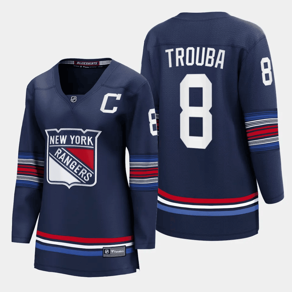 Jacob Trouba 8 New York Rangers Women Alternate Premier Breakaway Jersey - Navy - JS562 