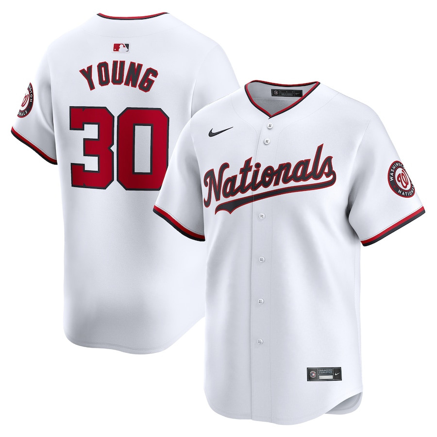 Jacob Young 30 Washington Nationals Home Limited Player Men Jersey - White - JS562 