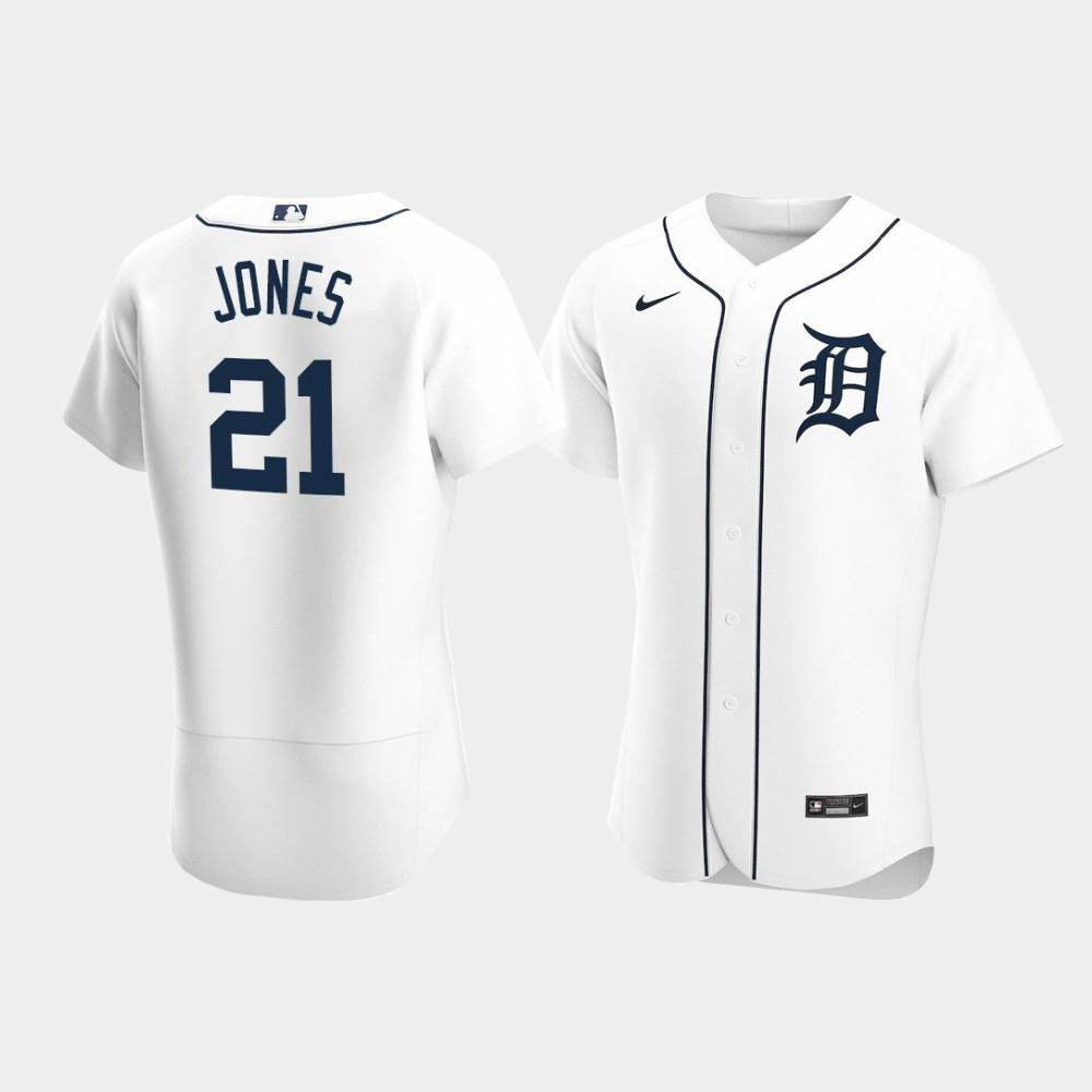 JaCoby Jones 21 Detroit Tigers White Home Jersey Jersey