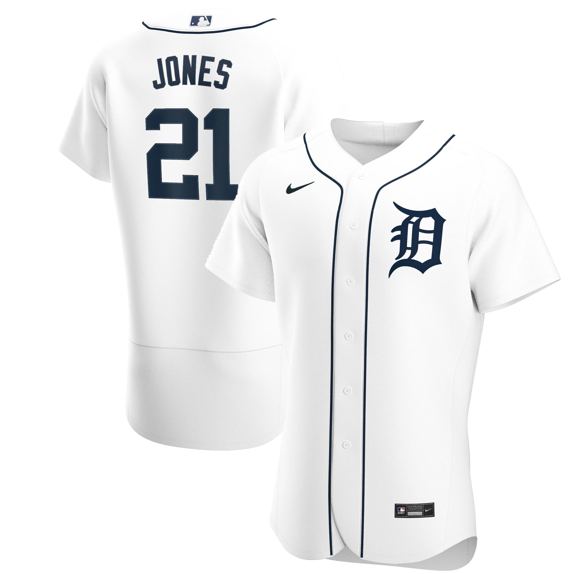 Alternative view of Jacoby Jones Detroit Tigers Home Authentic Player Jersey – White