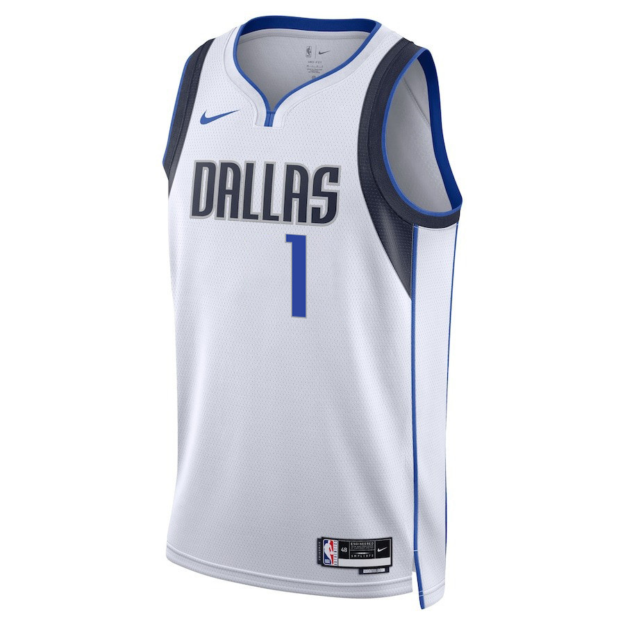 Alternative view of Jaden Hardy 1 Dallas Mavericks 2024 FINALS PATCH Swingman Jersey - Association Edition - White - JS303 
