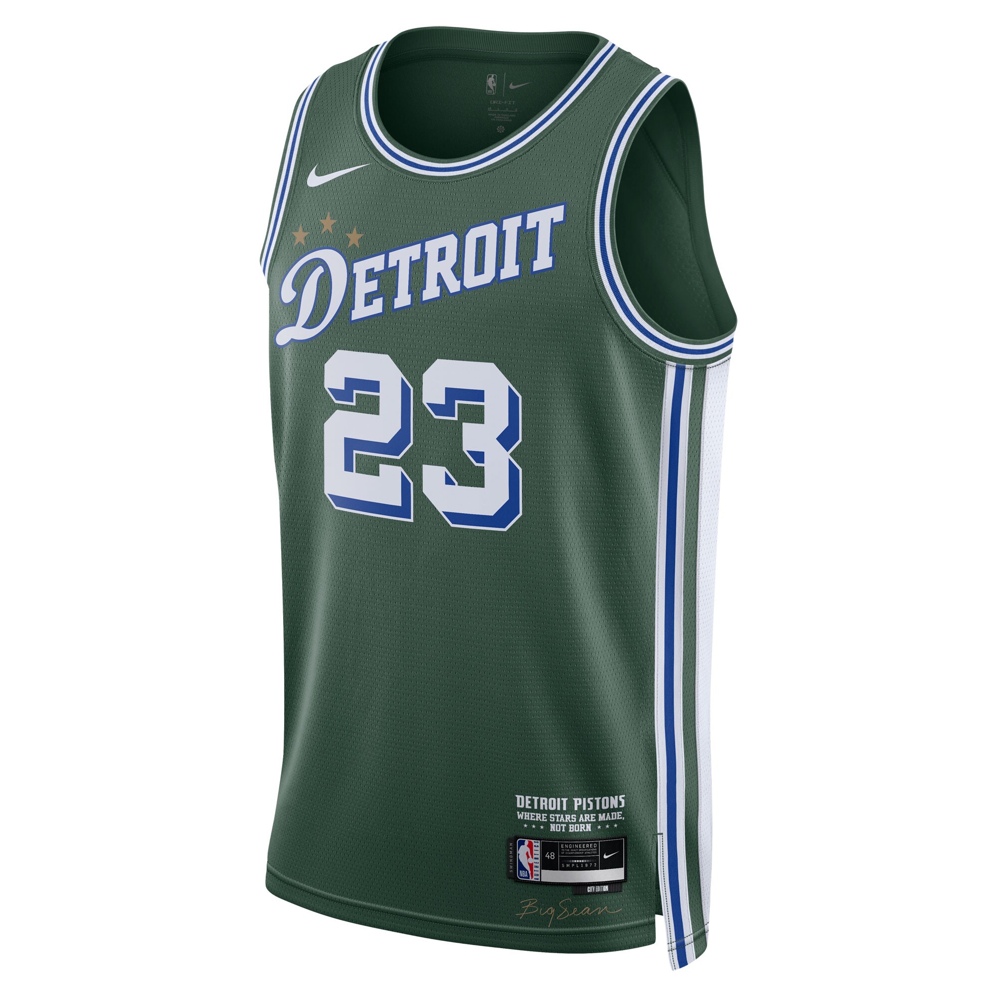Alternative view of Jaden Ivey Detroit Pistons 2022/23 Swingman Jersey - City Edition - Green