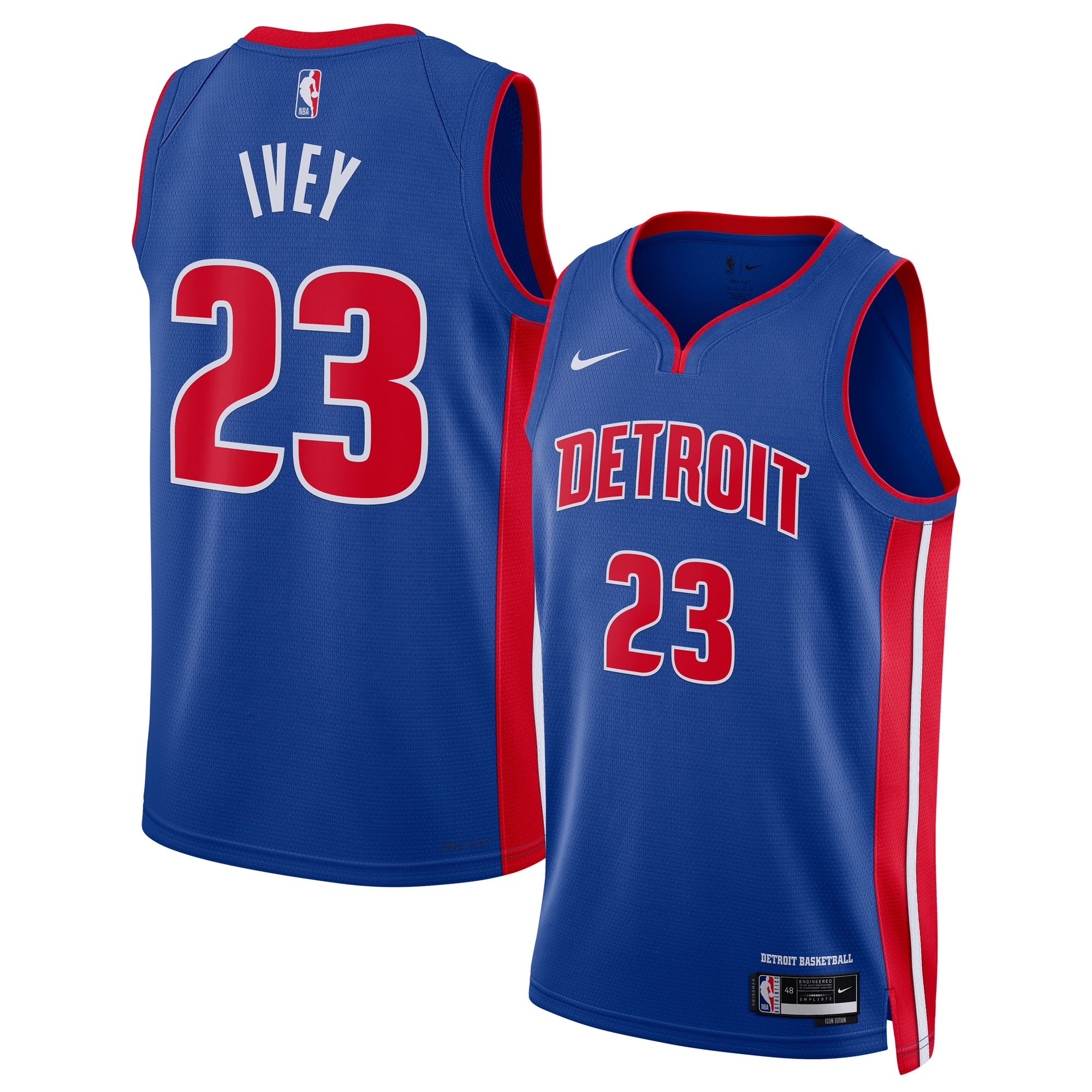 Jaden Ivey Detroit Pistons Unisex 2022 Nba Draft First Round Pick Swingman Jersey - Icon Edition - Blue