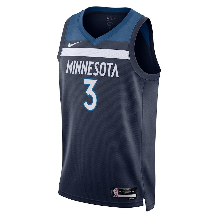 Alternative view of Jaden McDaniels 3 Minnesota Timberwolves Unisex Swingman Jersey - Icon Edition - Navy - JS603 