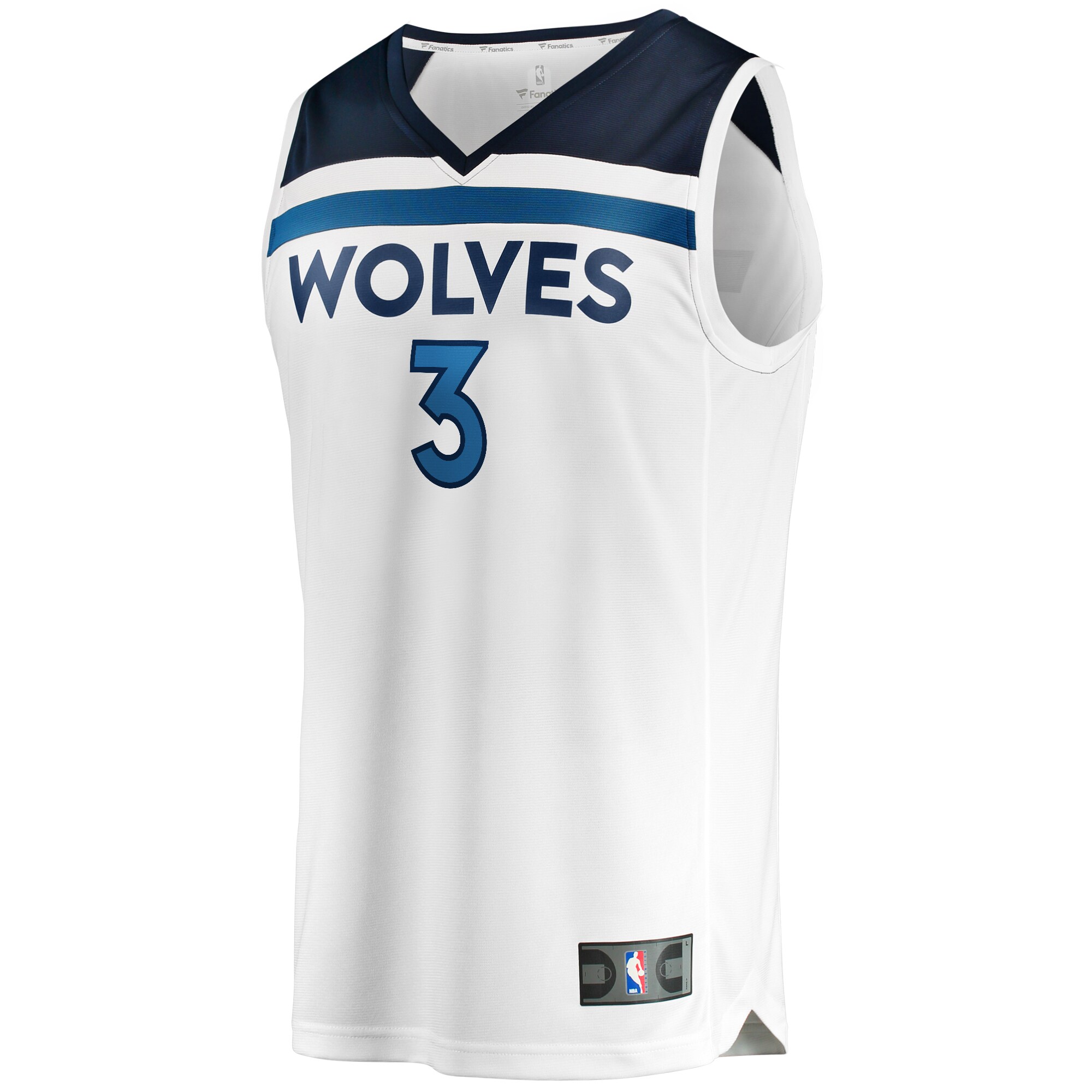 Alternative view of Jaden Mcdaniels Minnesota Timberwolves Fanatics Fast Break Replica Player Jersey - Association Edition - White