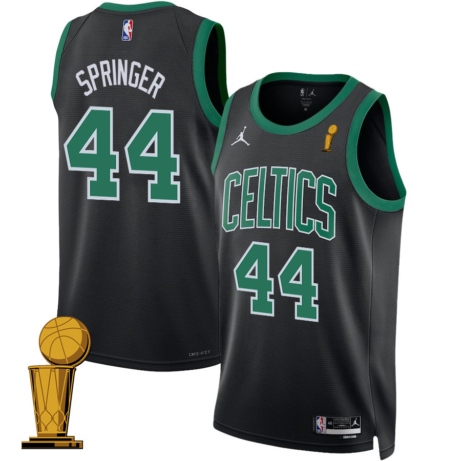 Jaden Springer 44 Boston Celtics 2024 FINALS CHAMPIONS Swingman Jersey - Statement Edition - Black - JS174