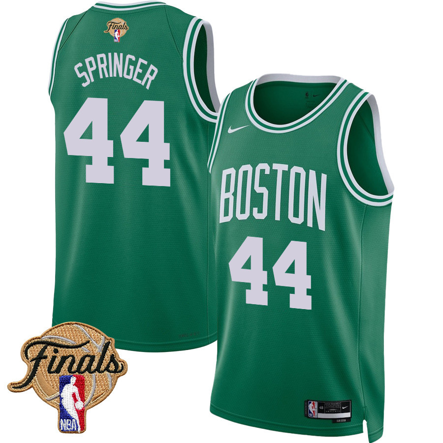Jaden Springer 44 Boston Celtics 2024 FINALS PATCH Icon Edition Jersey - Kelly Green - JS317