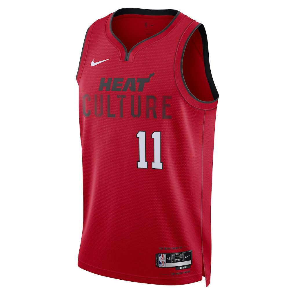 Alternative view of Jaime Jaquez Jr. 11 Miami Heat Unisex 2024/25 Swingman Player Jersey - City Edition - Red - JS597 