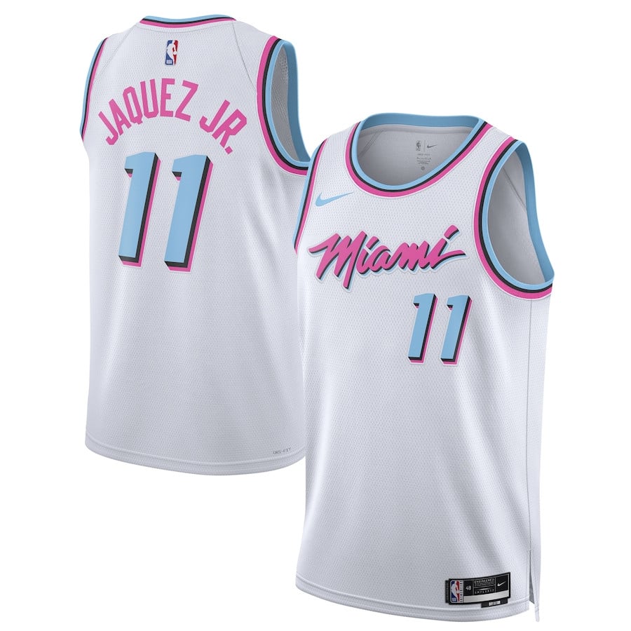 Jaime Jaquez Jr. 11 Miami Heat Unisex 2024/25 Swingman Player Jersey - City Edition - White - JS432 