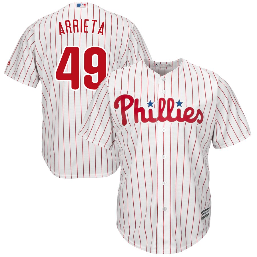 Jake Arrieta Philadelphia Phillies Majestic Official Cool Base Player Jersey – White