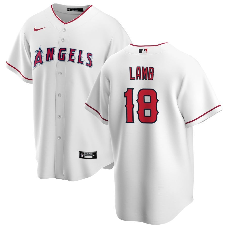 Jake Lamb 18 Los Angeles Angels Men Home Jersey - White 