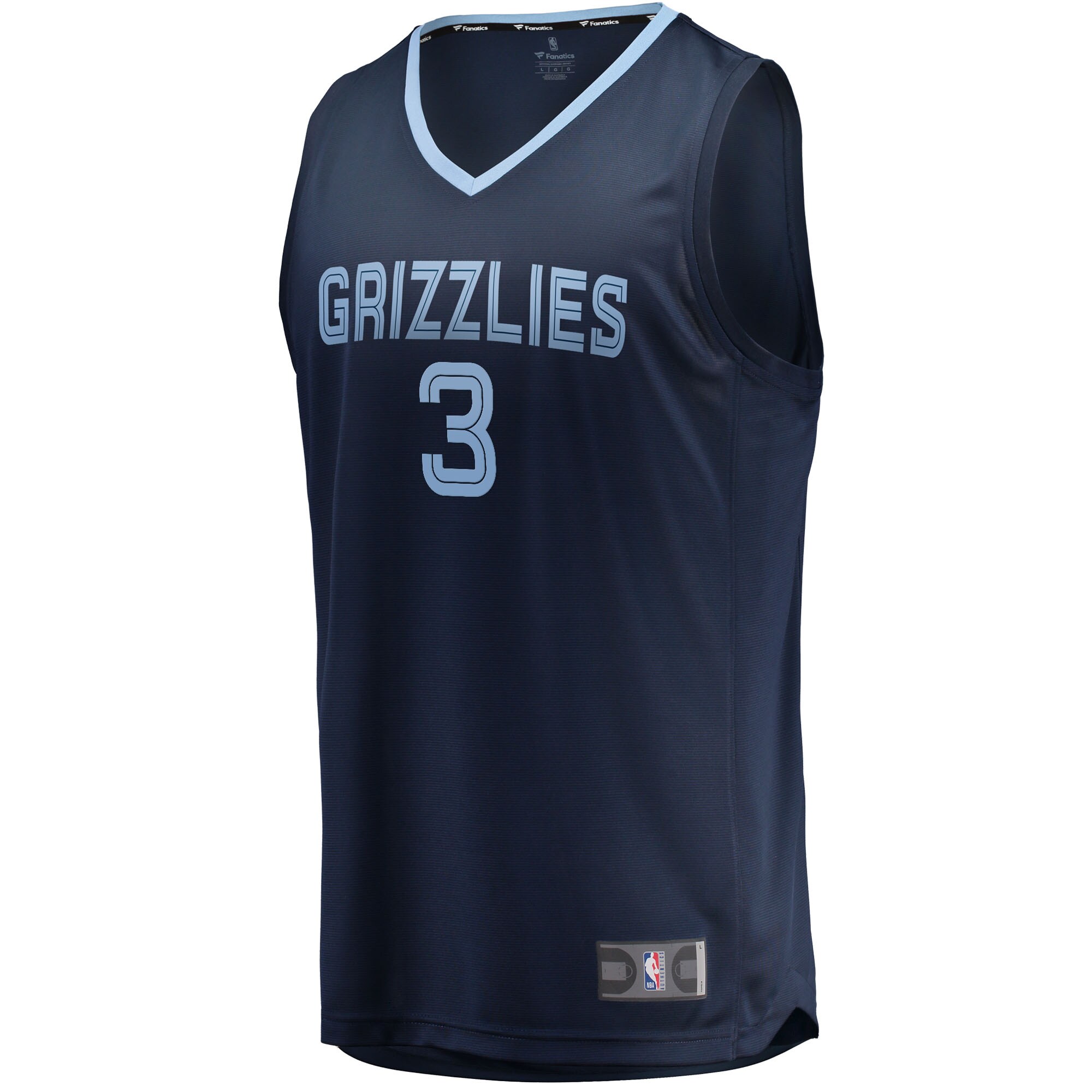 Alternative view of Jake Laravia Memphis Grizzlies Fanatics Fast Break Replica Player Jersey - Icon Edition - Navy