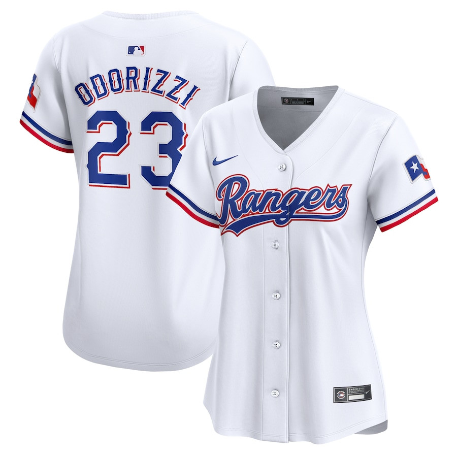 Jake Odorizzi 23 Texas Rangers Women Home Limited Player Jersey - White - JS696 