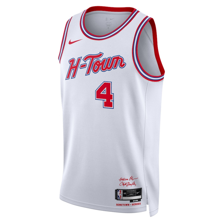 Alternative view of Jalen Green 4 Houston Rockets 2023/24 City Edition Swingman Jersey - White - JS179 