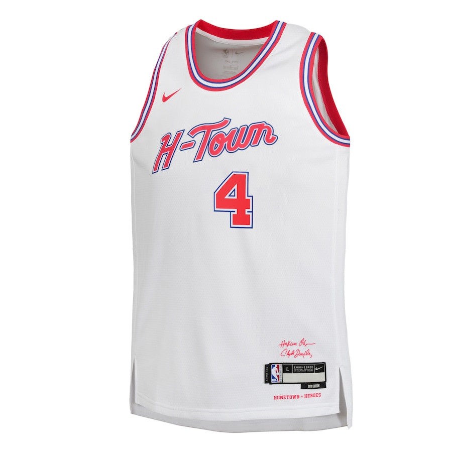 Alternative view of Jalen Green 4 Houston Rockets 2023/24 City Edition Swingman YOUTH Jersey - White - JS489 