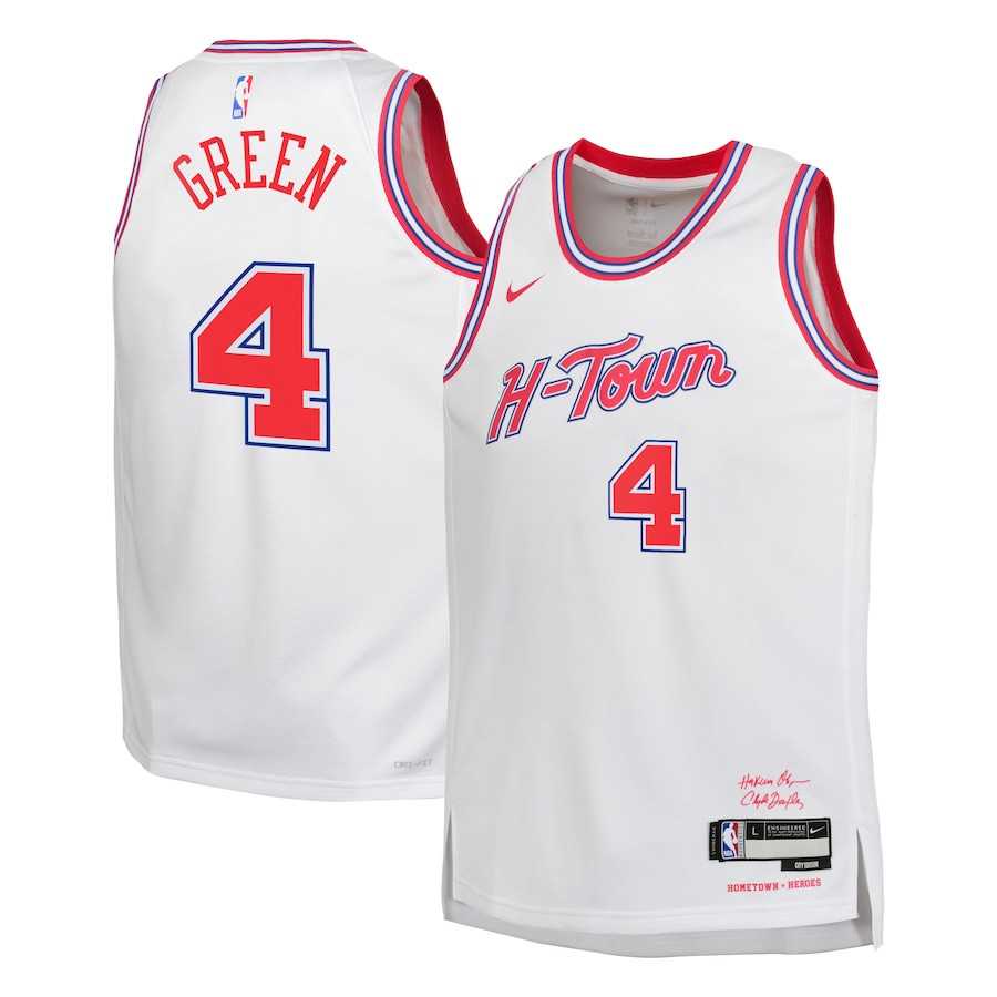 Jalen Green 4 Houston Rockets 2023/24 City Edition Swingman YOUTH Jersey - White - JS489 