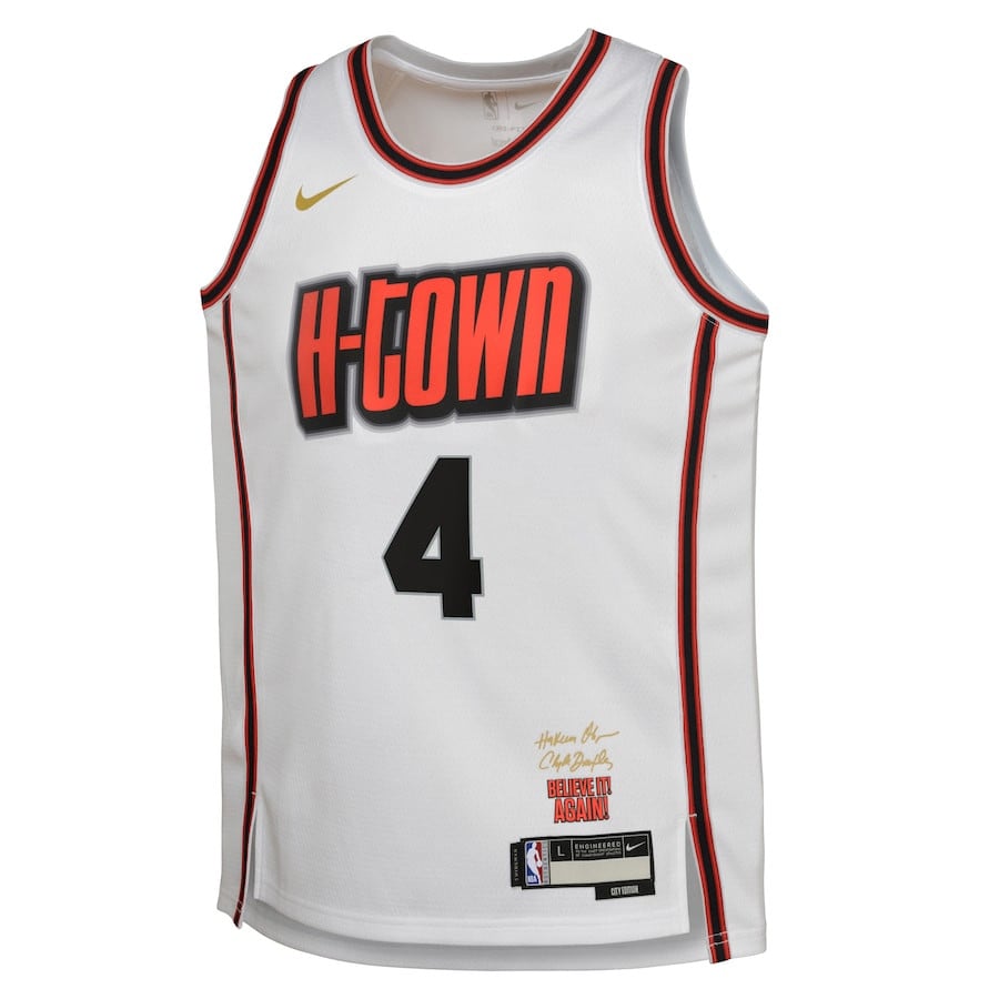 Alternative view of Jalen Green 4 Houston Rockets 2024/25 Swingman Player YOUTH Jersey - City Edition - White - JS433 