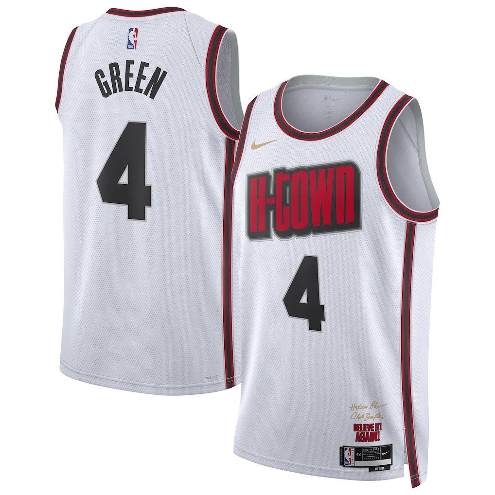 Jalen Green 4 Houston Rockets Unisex 2024/25 Swingman Player Jersey - City Edition - White - JS787 
