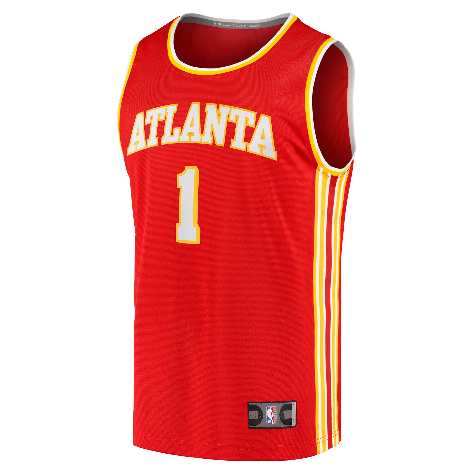 Alternative view of Jalen Johnson Atlanta Hawks Fanatics Fast Break Replica Jersey - Icon Edition - Red