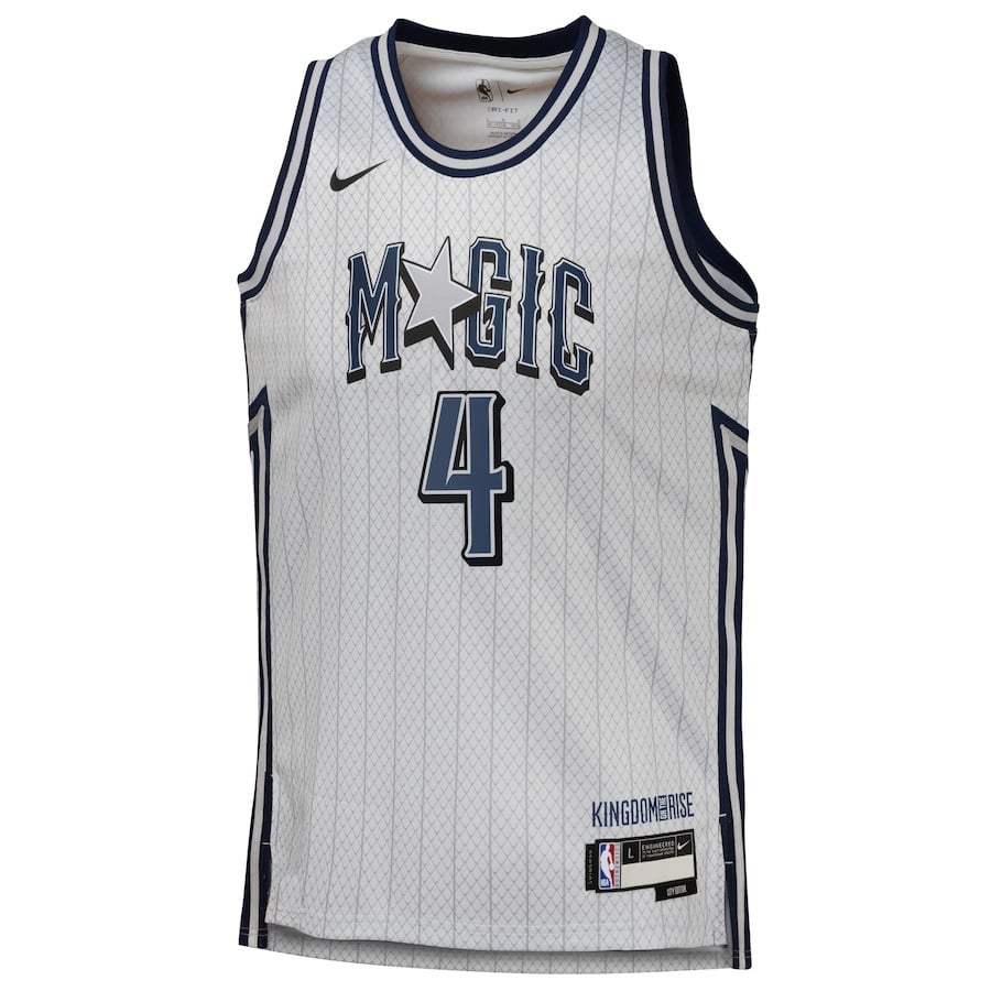 Alternative view of Jalen Suggs 4 Orlando Magic 2024/25 Swingman Player YOUTH Jersey - City Edition - Silver - JS885 