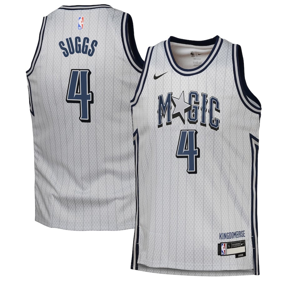 Jalen Suggs 4 Orlando Magic 2024/25 Swingman Player YOUTH Jersey - City Edition - Silver - JS885 