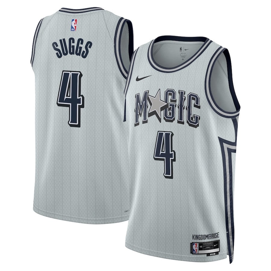 Jalen Suggs 4 Orlando Magic Unisex 2024/25 Swingman Player Jersey - City Edition - Silver - JS921 