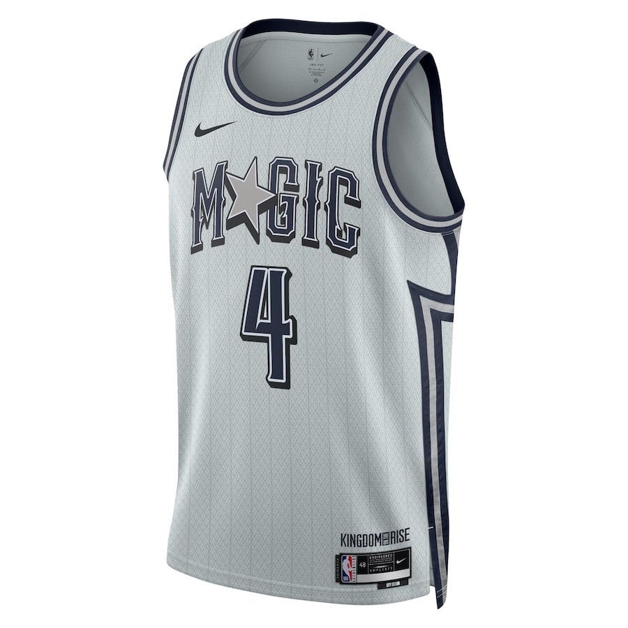 Alternative view of Jalen Suggs 4 Orlando Magic Unisex 2024/25 Swingman Player Jersey - City Edition - Silver - JS921 