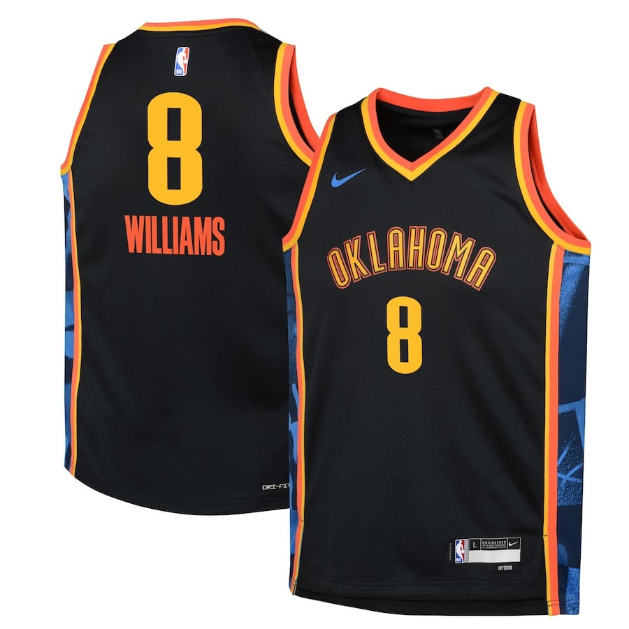 Jalen Williams 8 Oklahoma City Thunder 2024/25 Swingman Player YOUTH Jersey - City Edition - Black - JS536 