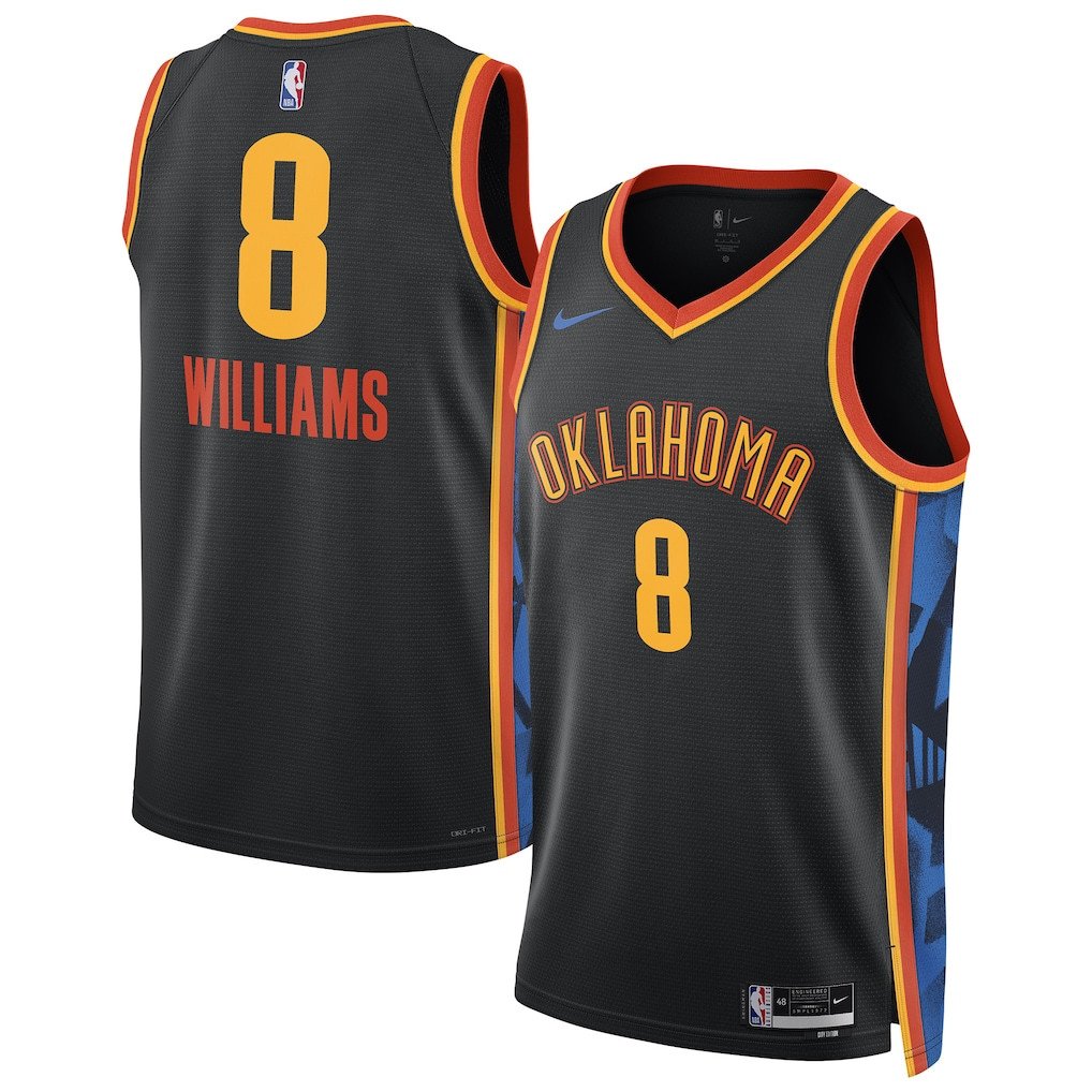 Jalen Williams 8 Oklahoma City Thunder Unisex 2024/25 Swingman Player Jersey - City Edition - Black - JS221 