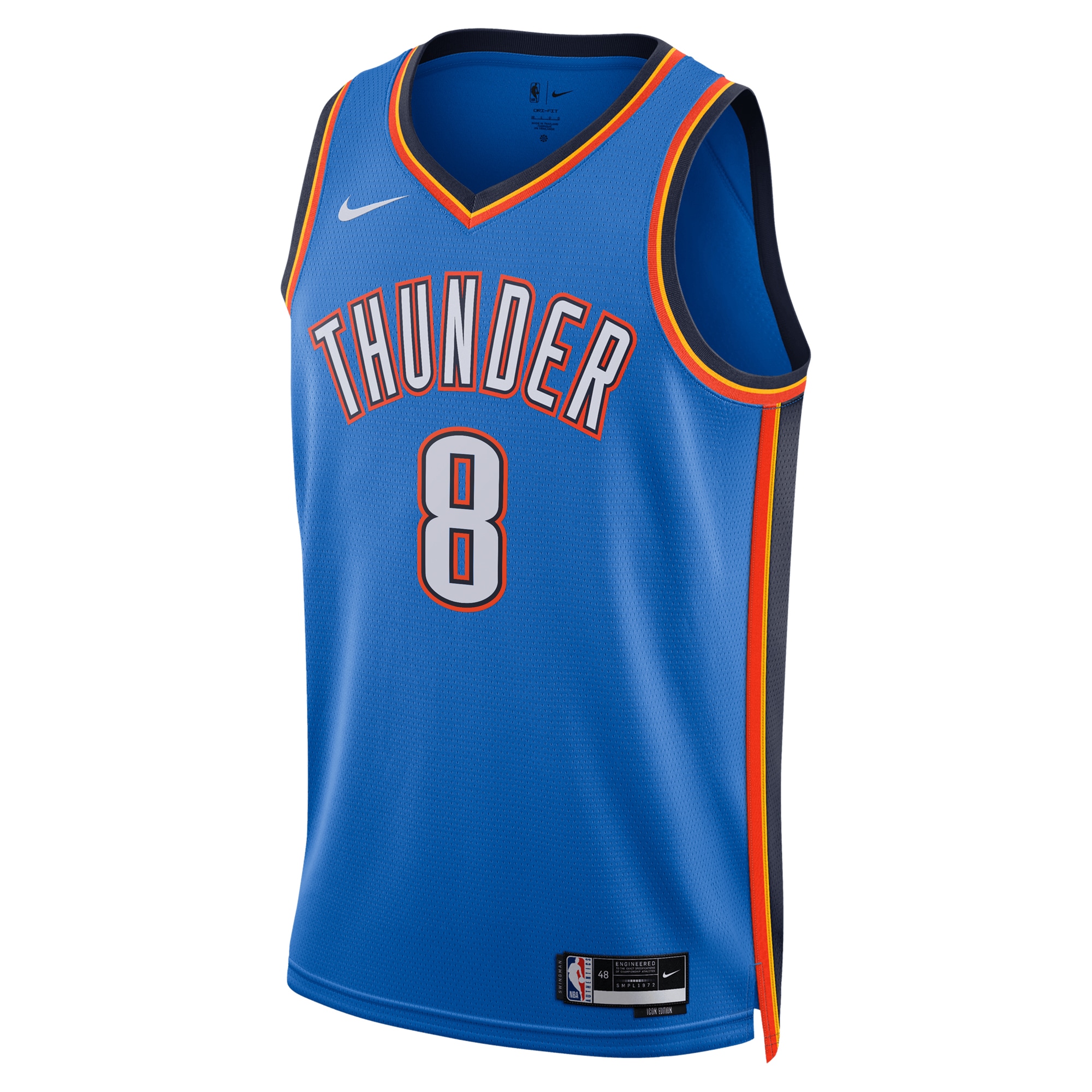 Alternative view of Jalen Williams Oklahoma City Thunder Unisex Swingman Replica Jersey - Icon Edition - Blue