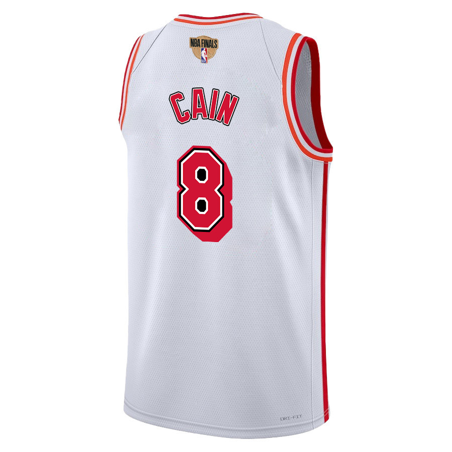 Alternative view of Jamal Cain 8 Miami Heat Final Champions 2023 Swingman Jersey - Classic Edition - White - JS710 
