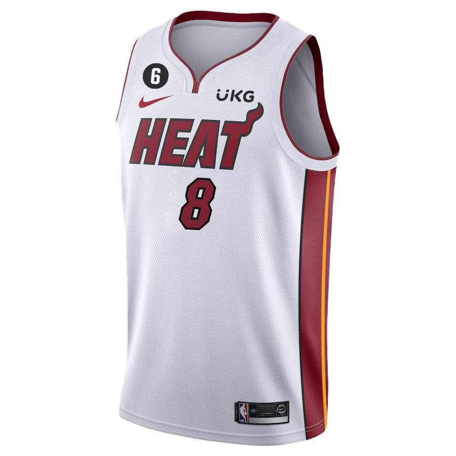 Alternative view of Jamal Cain 8 Miami Heat Final Champions 2023 Swingman Jersey - White - JS313 