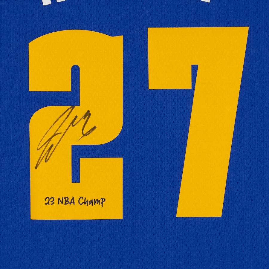 Alternative view of Jamal Murray 27 Denver Nuggets 2023 NBA Finals Champions with "23 NBA Champ" - Blue Jersey - JS410 