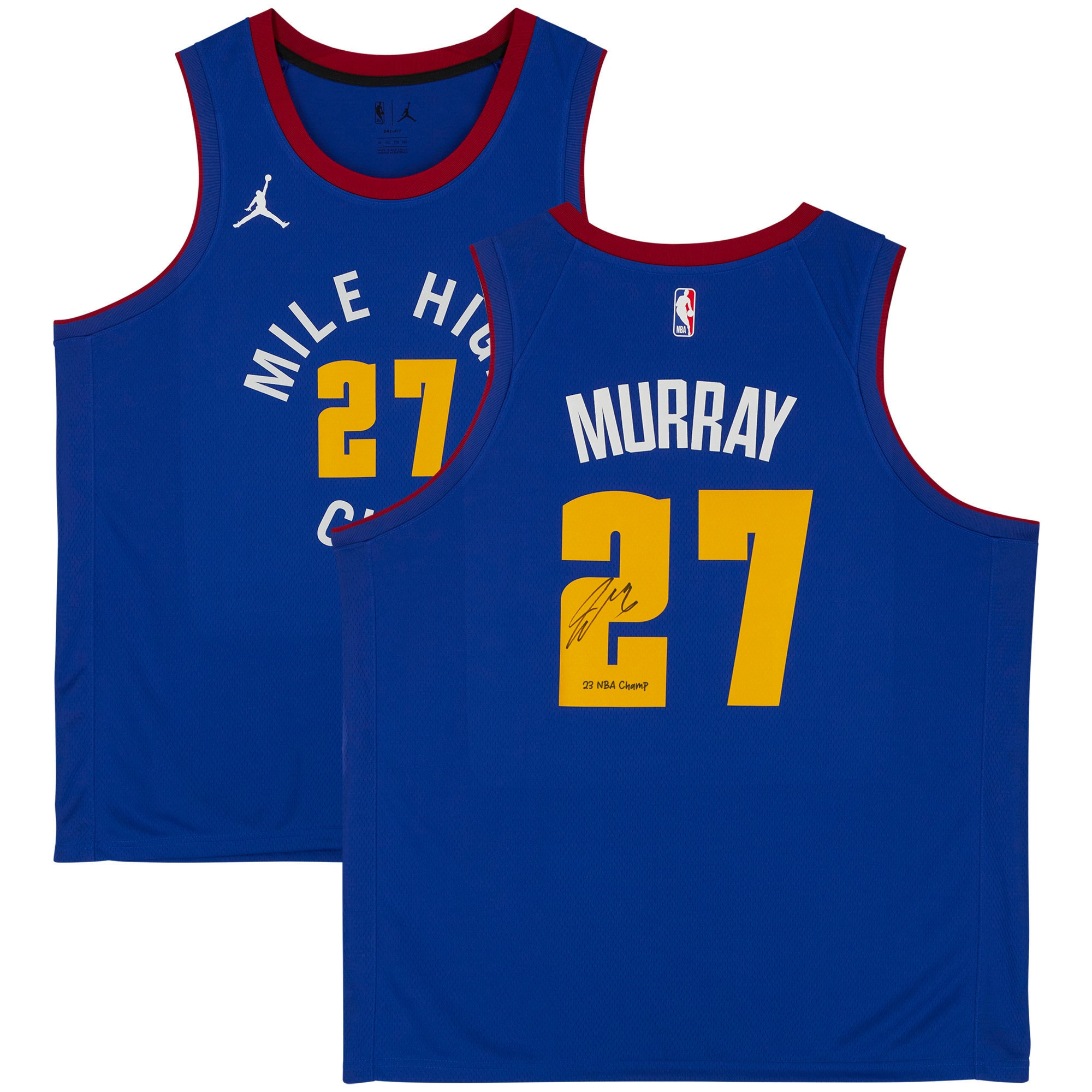 Jamal Murray 27 Denver Nuggets 2023 NBA Finals Champions with "23 NBA Champ" - Blue Jersey - JS410 