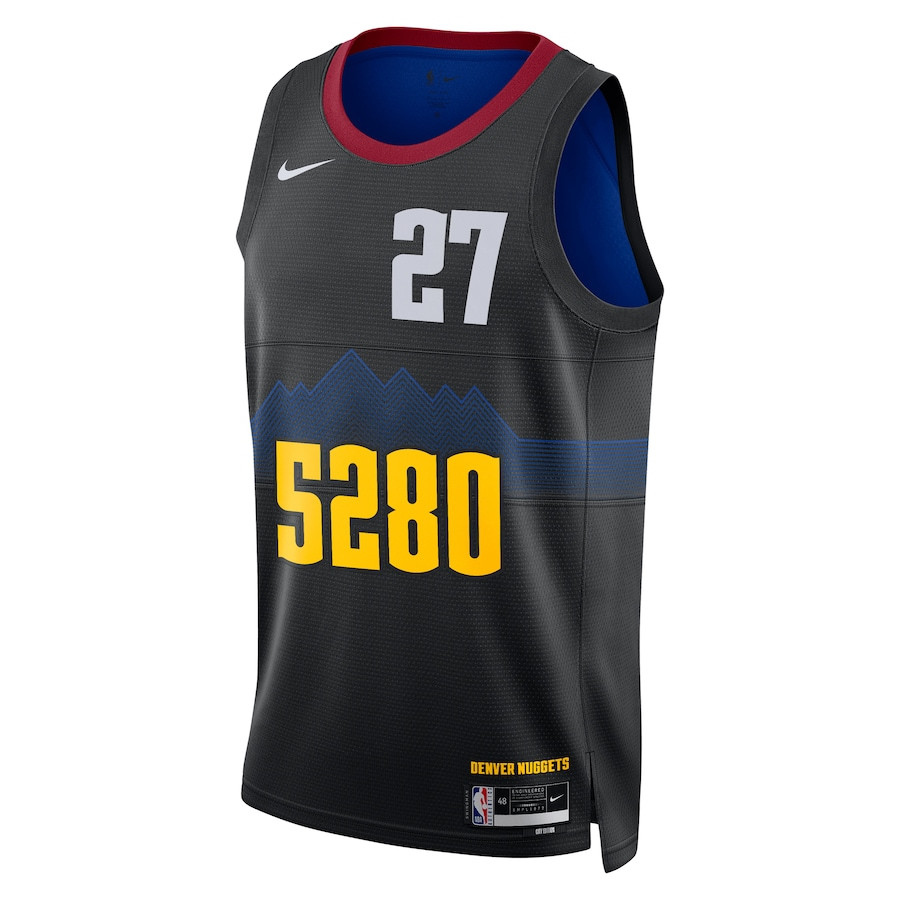 Alternative view of Jamal Murray 27 Denver Nuggets 2023/24 City Edition Swingman Jersey - Black - JS665 